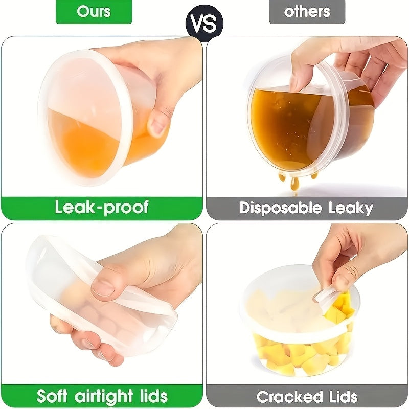 10-Piece 24-Ounce Plastic Food Storage Containers with Lids for Freezing and Microwave