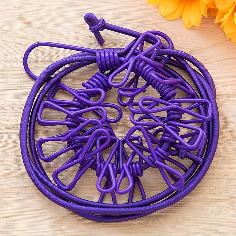 Adjustable Portable Travel Clothesline with 12 Clips Retractable Indoor Outdoor