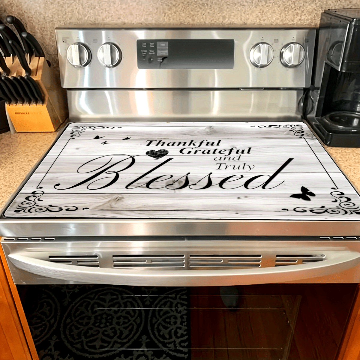 Katta o'lchamli pechka usti himoya mato, suv o'tkazmaydigan, sirpanishga qarshi qoplama 28.5x20.5 dyuym