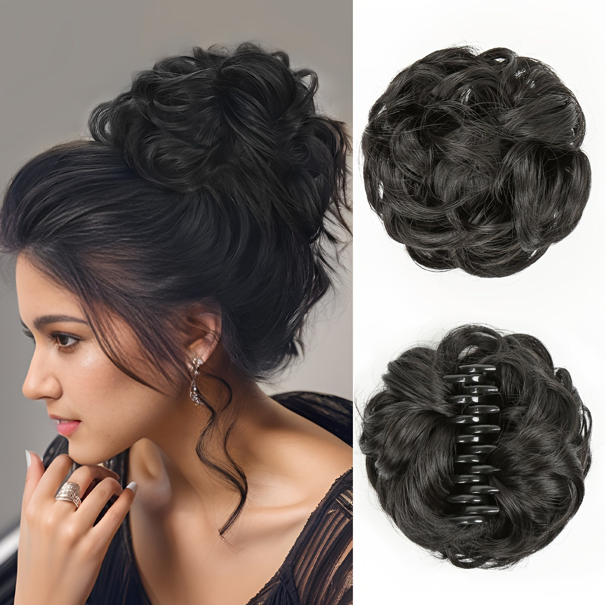 Women Synthetic Braided Hair Bun 6 Inch Volumizing Natural Look