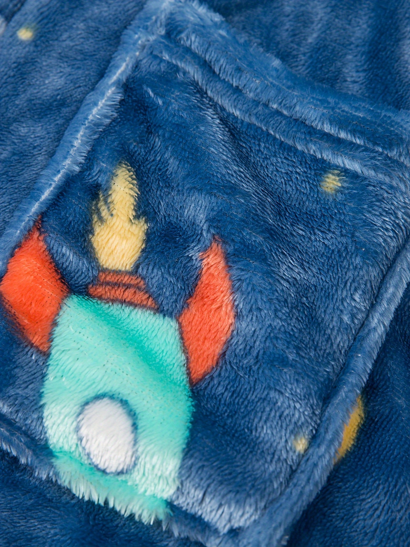 Kids' Space-Themed Fleece Robe with Hood Pockets Flame Retardant for Boys 2-11