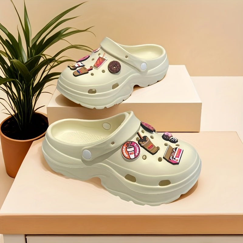 Girls Summer Sandals EVA Slip-On Donut Accessories Casual Comfort