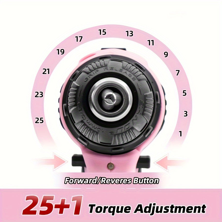 Juego de taladro eléctrico recargable con batería de iones de litio, destornillador inalámbrico, llave y atornillador de impacto