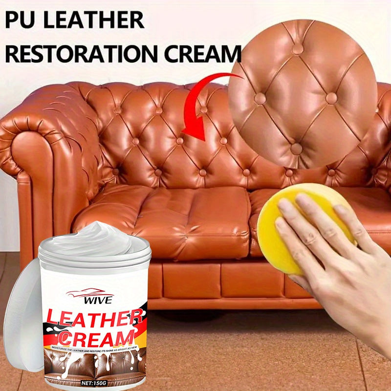 Leather Care Cream for Sofas Shoes and Jackets 150g Conditioning Restoring