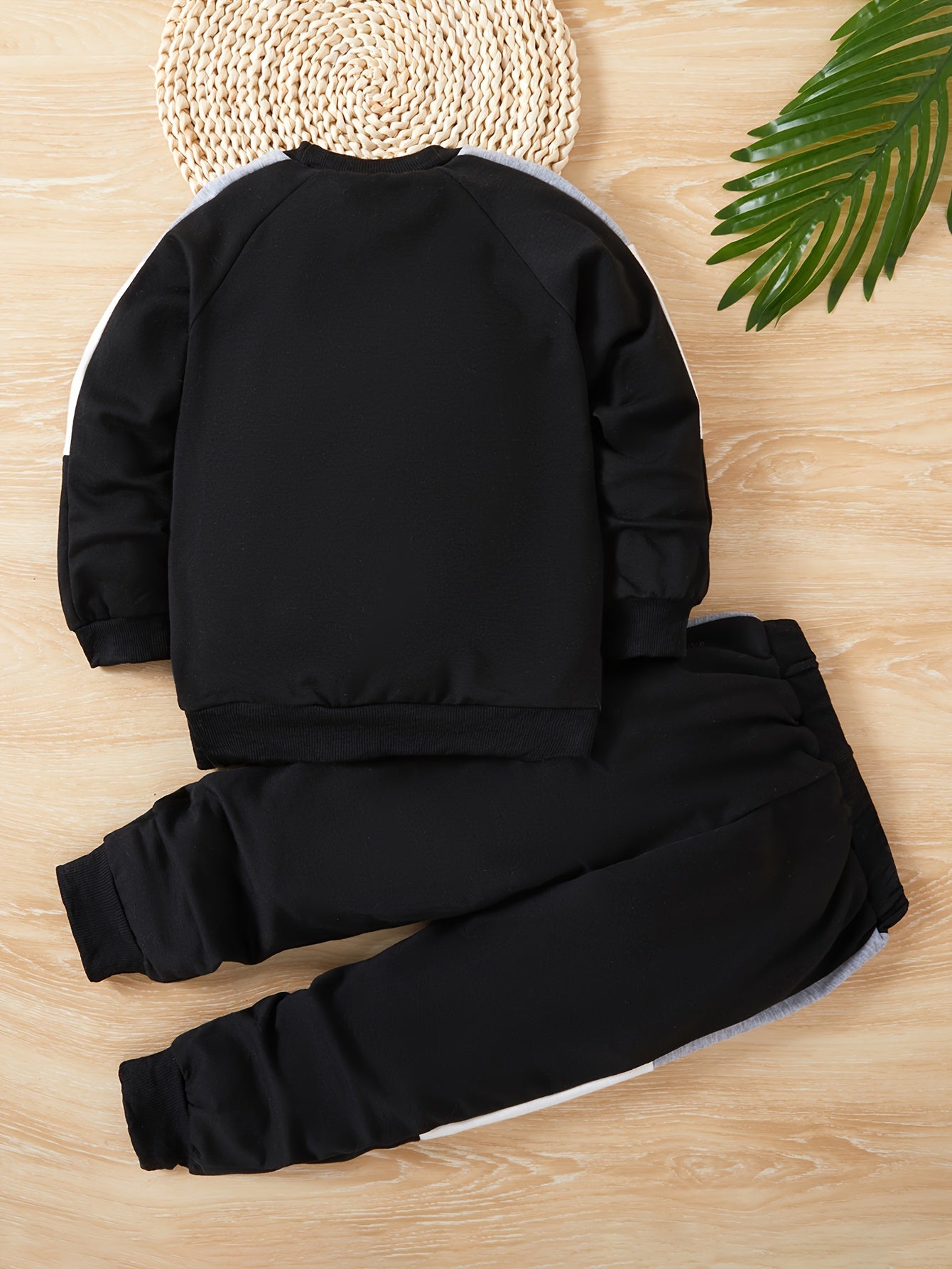 Toddler Boys Casual Outfit Sweatshirt and Sweatpants with Change Print for Spring Fall