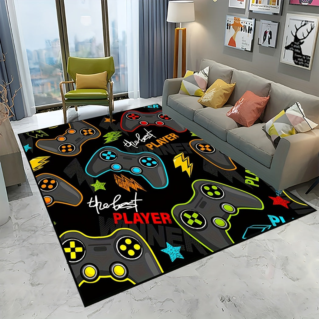 Game Controller Print Area Rug Anti-Fatigue Kitchen Mat Stain-Resistant Entrance Doormat