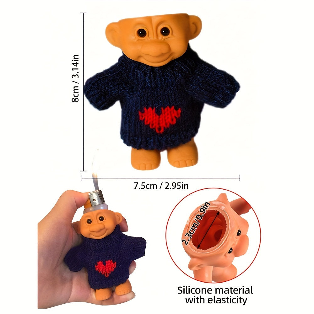 Unisex Silicone Doll Lighter Holder Cute Rubber Bracket with Buckle