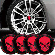 4pcs Car Wheel Center Hub Caps 56mm 3D Emblem Stickers Skull Cover