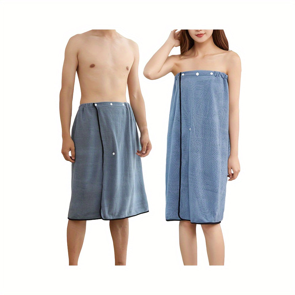 Men and Women Microfiber Coral Velvet Bathrobes Set Super Absorbent Quick-Drying