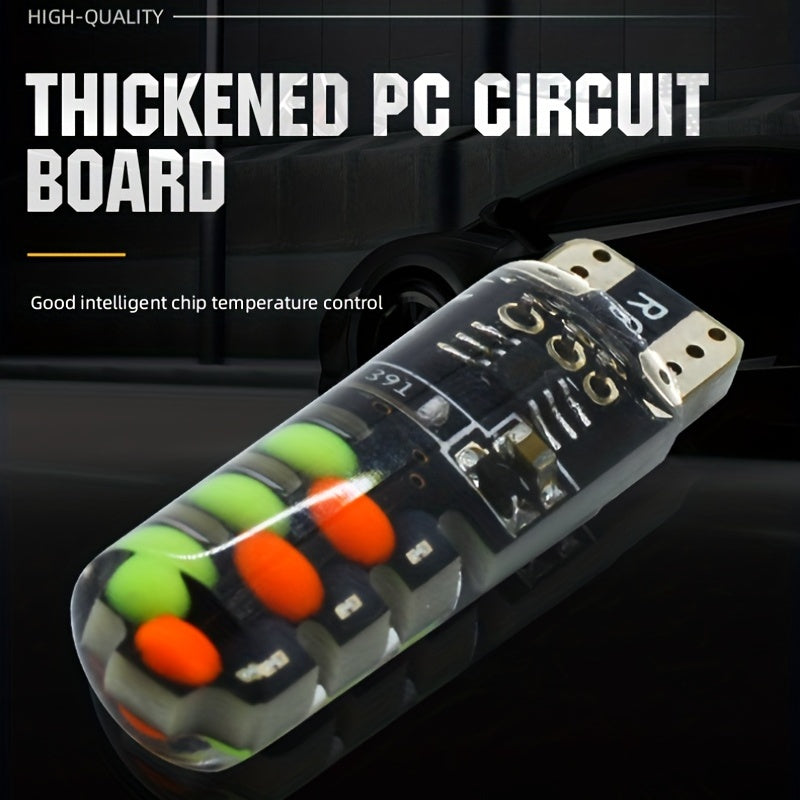 Conjunto de luces LED para coche, colorido estallido RGB, destello, T10, control inalámbrico