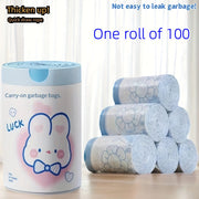 50 Pack Cartoon Drawstring Garbage Bags Leak-Proof High-Density HDPE Waste Disposal