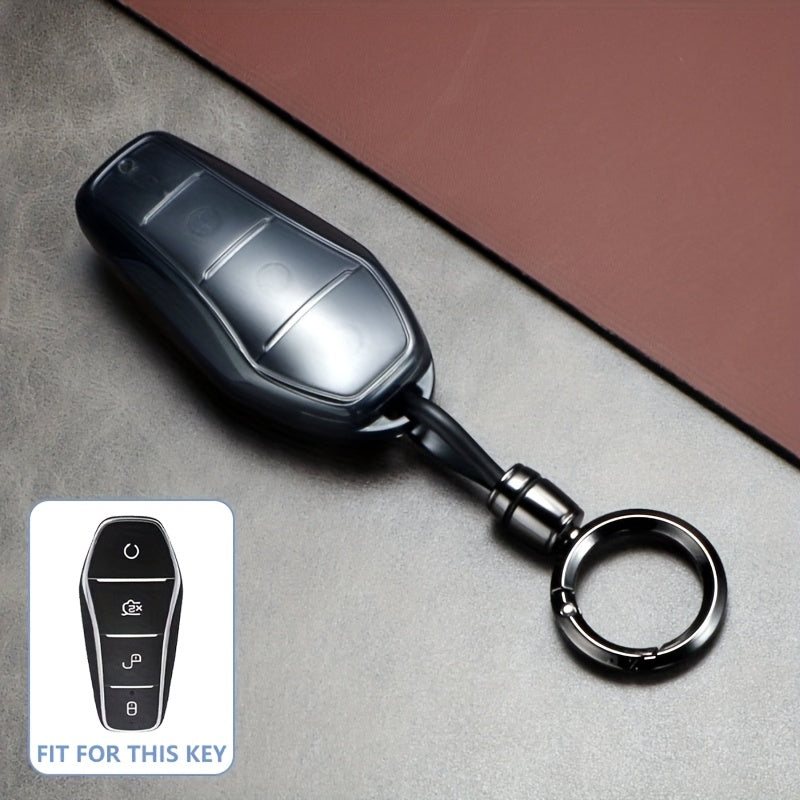 Universal TPU Car Remote Key Cover with Keychain for 4-Button Keys