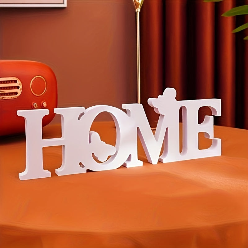 White Faux Wood Love Heart Decor Sign for Weddings Valentine's Day Mother's Day Thanksgiving Tabletop