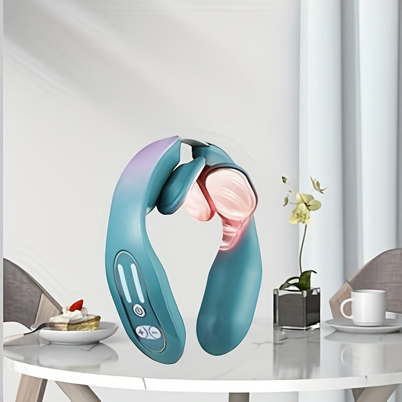 Portativ, zamonaviy USB orqali zaryadlanadigan 4 boshli bo'yin massajchisi ergonomik dizaynga ega. Og'riqni kamaytirish va dam olish uchun ideal. 400mAh quvvatga ega polimer litiy batareyasini o'z ichiga oladi. Bo'yin uchun mos keladi.