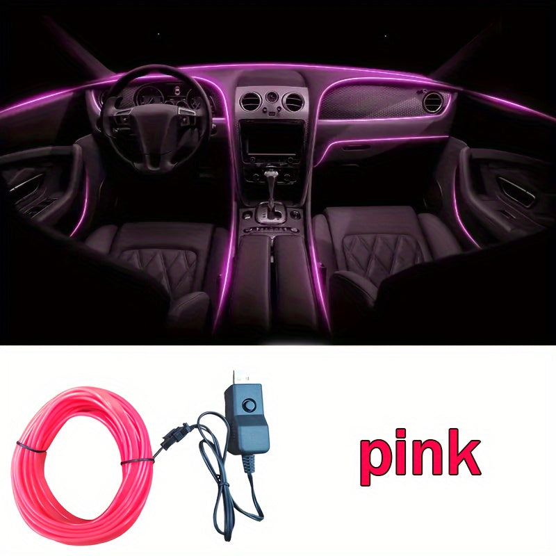 Car Interior LED Light Strip USB Powered Neon Cold Light Auto Decoration