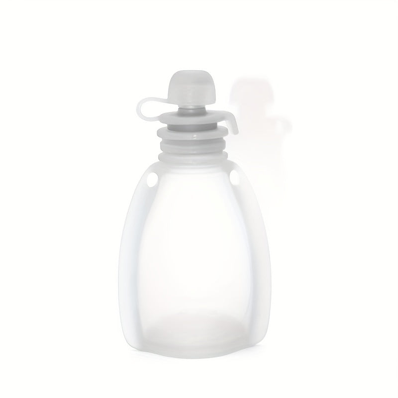 Bolsa de silicona reutilizable con cuchara de alimentación recargable, apta para congelar y almacenar