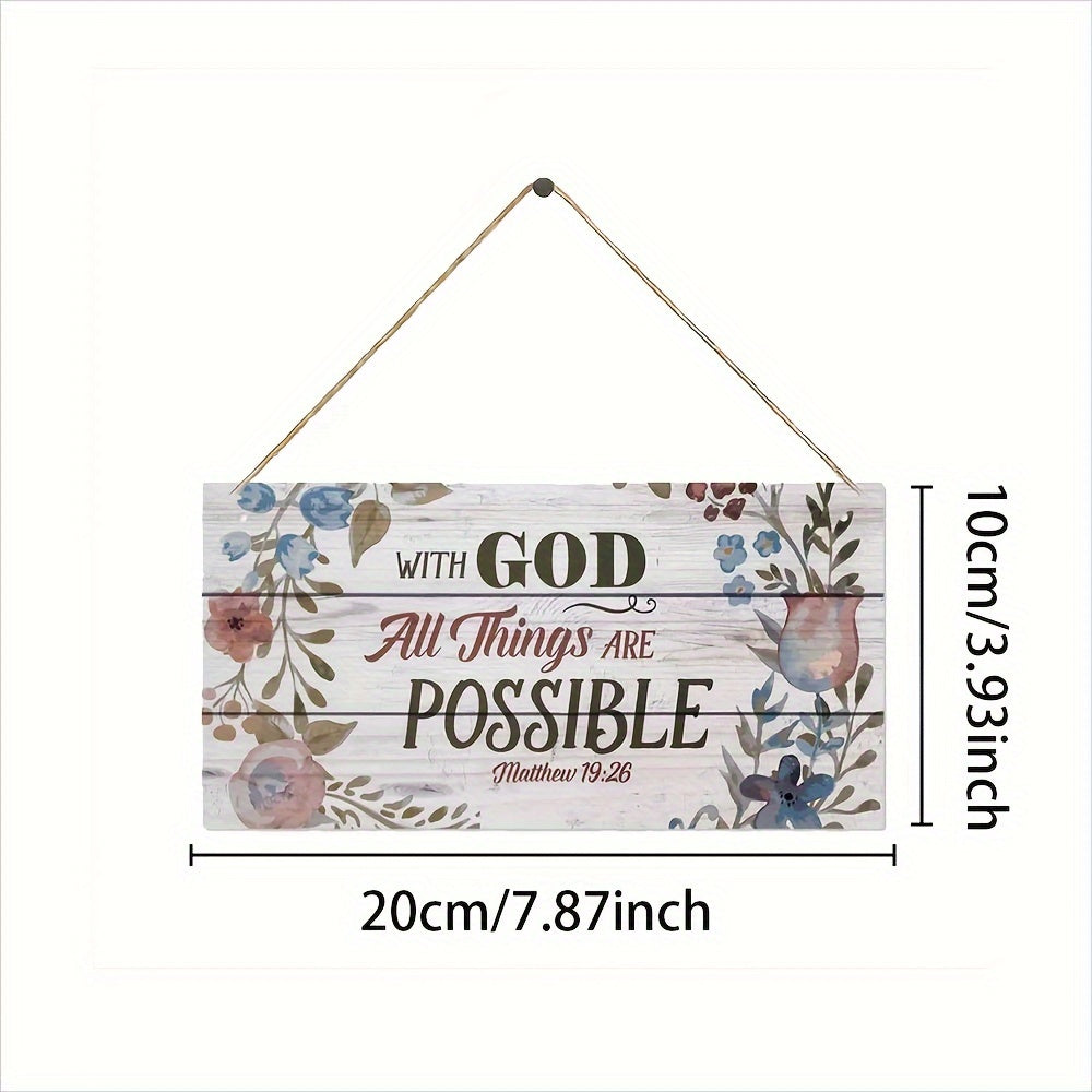 Rustic Wooden Wall Sign with Inspirational Quote 19.99x9.98 cm Farmhouse Decor for Indoor Outdoor Use