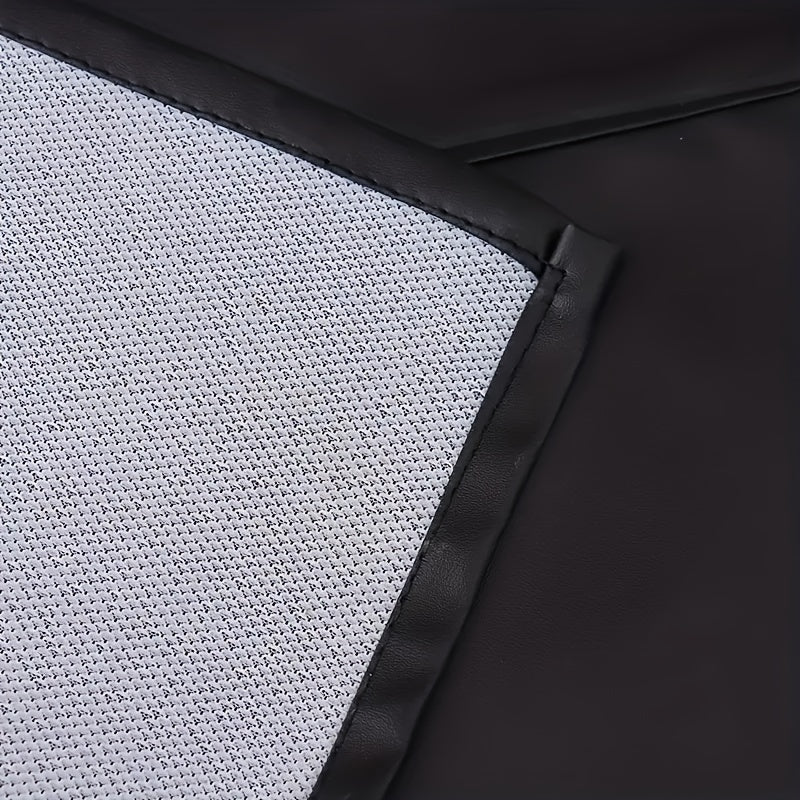 Faux Leather Polyester Apron Waterproof Oil-Proof Adjustable Neck Pocket for Cooking BBQ Barber Black Red