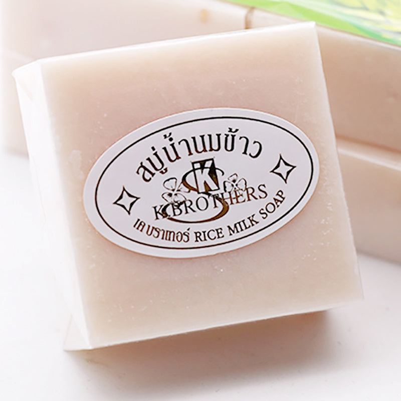 Unisex Thai Rice Milk Soap 60g Moisturizing Cleansing Facial Handmade Coconut Skin