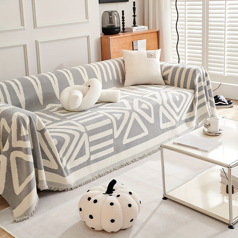 Boho Style Sofa Cover for Living Room Anti-Scratch Non-Slip Protector