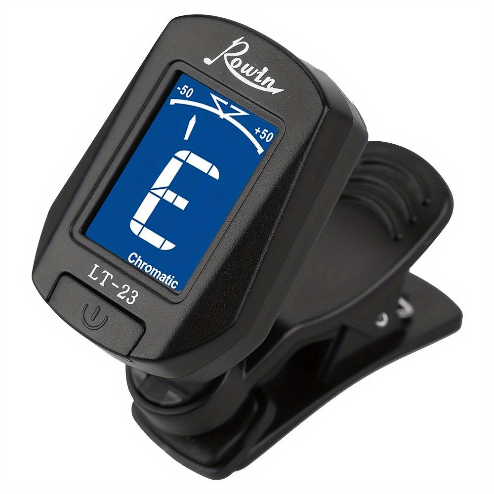 Chromatic Clip-On Guitar Tuner for Acoustic Electric Instruments Black ABS Battery Powered