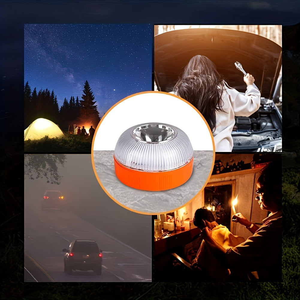 Linterna LED de advertencia de emergencia para coche, con inducción magnética, lámpara de seguridad vial amarilla y blanca