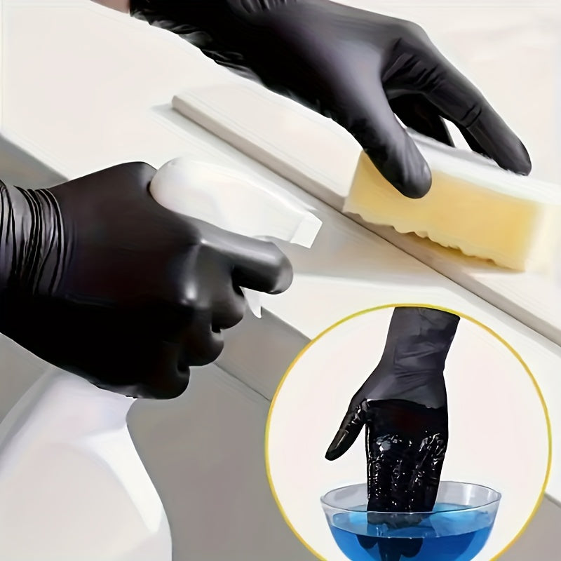 Black Disposable Cleaning Gloves 20/50 Pcs Waterproof Durable for Kitchen Pet Hair Dyeing