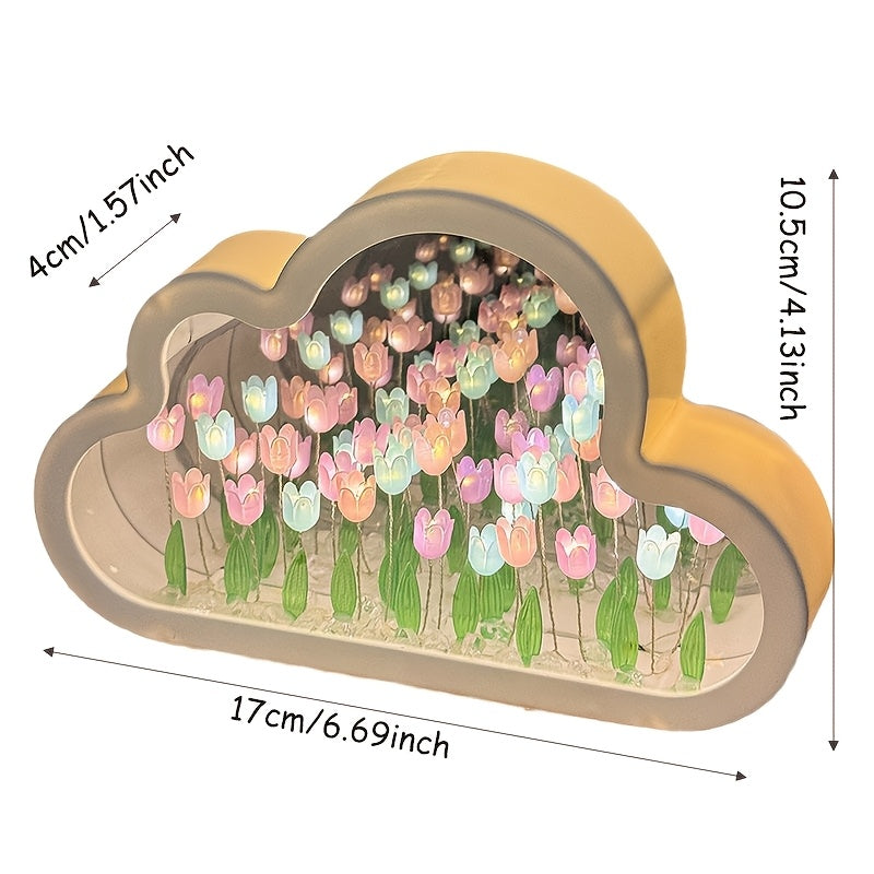 DIY Tulip Cloud Night Light Kit Acrylic Seasonal Decorative Craft Gift Under 68.58cm