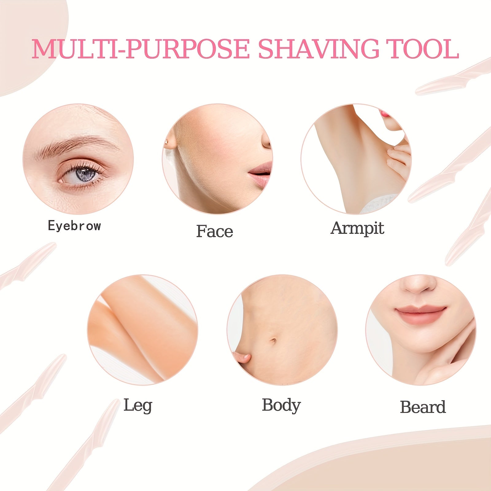 Razor de precisión para cejas de acero inoxidable unisex, 12 piezas con estuche protector