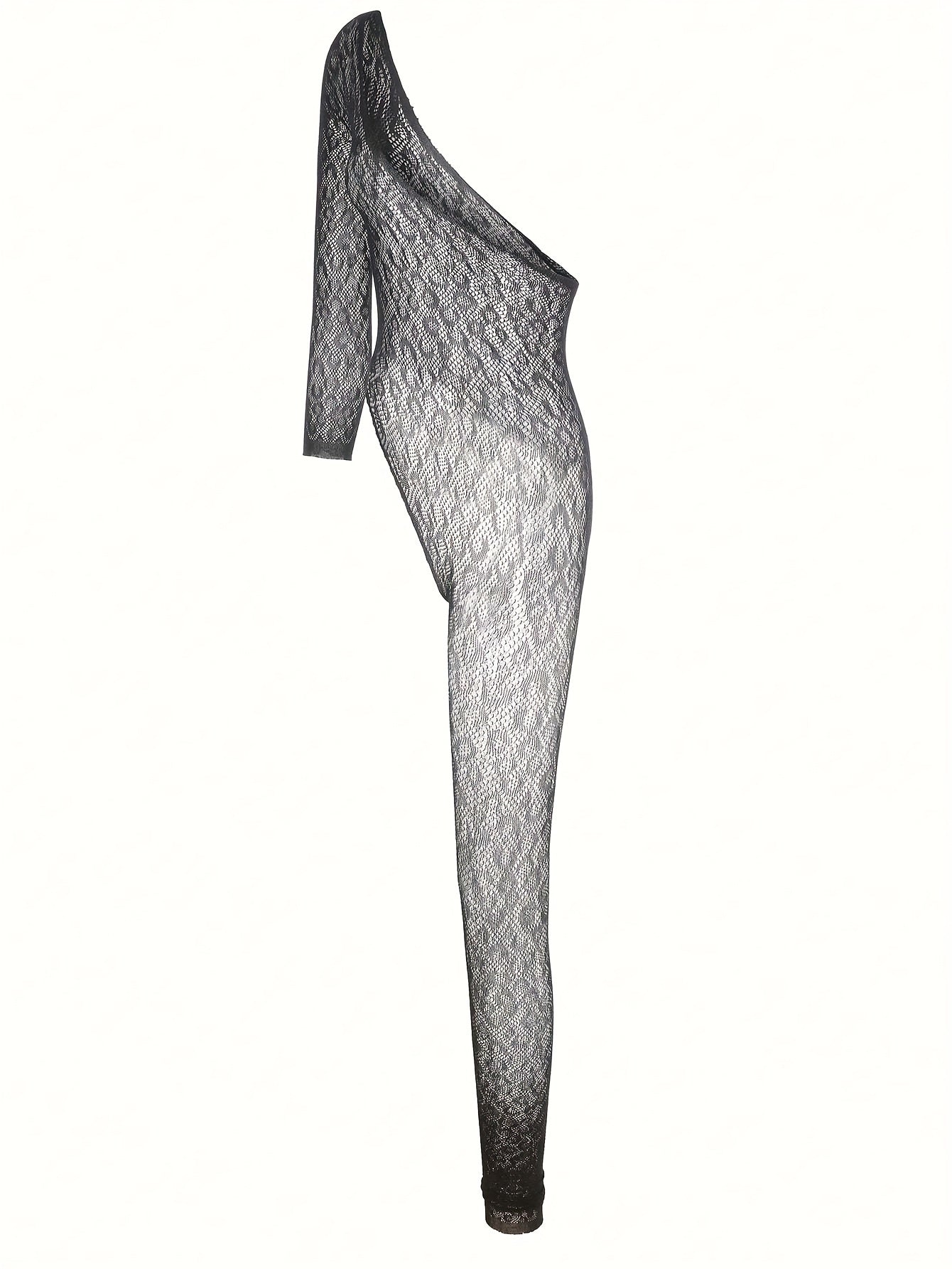 Women's Mesh Bodystocking with One Sleeve and One Leg Sexy Lingerie