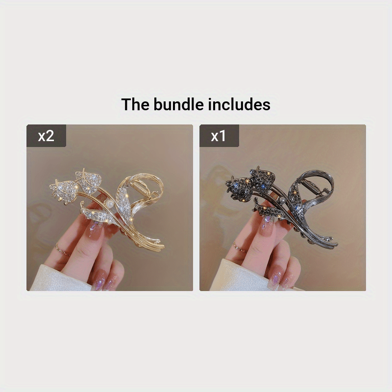 Large Shark Hair Clip for Women with Tulip Design and Thick Hair