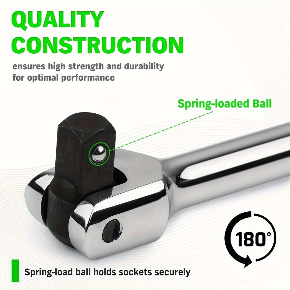 6-Piece Heavy Duty Breaker Bar Set 1/4, 3/8, 1/2 Inch Drive Steel