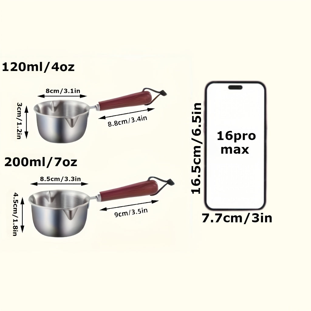 Mini stainless steel butter warmer 120ml 200ml non-electric waterproof melting cheese chocolate omelets kitchen tool