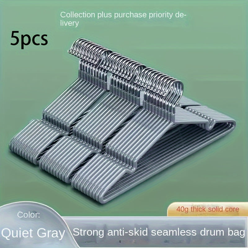 Juego de 5 perchas de metal antideslizantes para organización de armario y dormitorio