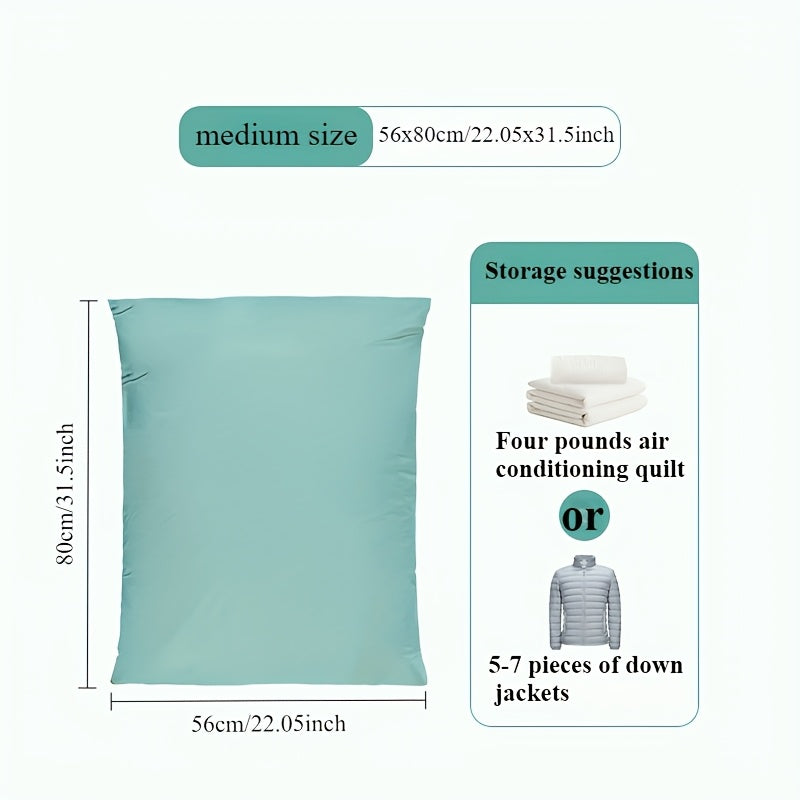 1 dona Katta Hajmli Vakuum Siqish Saqlash Sumkasi, Mustahkam Rang, PA Material, Nilon, Zamonaviy, Umumiy O'lcham, Sayohat Uchun Qulay, To'liq Suv O'tkazmaydigan, Hasharot va Changga Qarshi, Nasos Talab Qilmaydi
