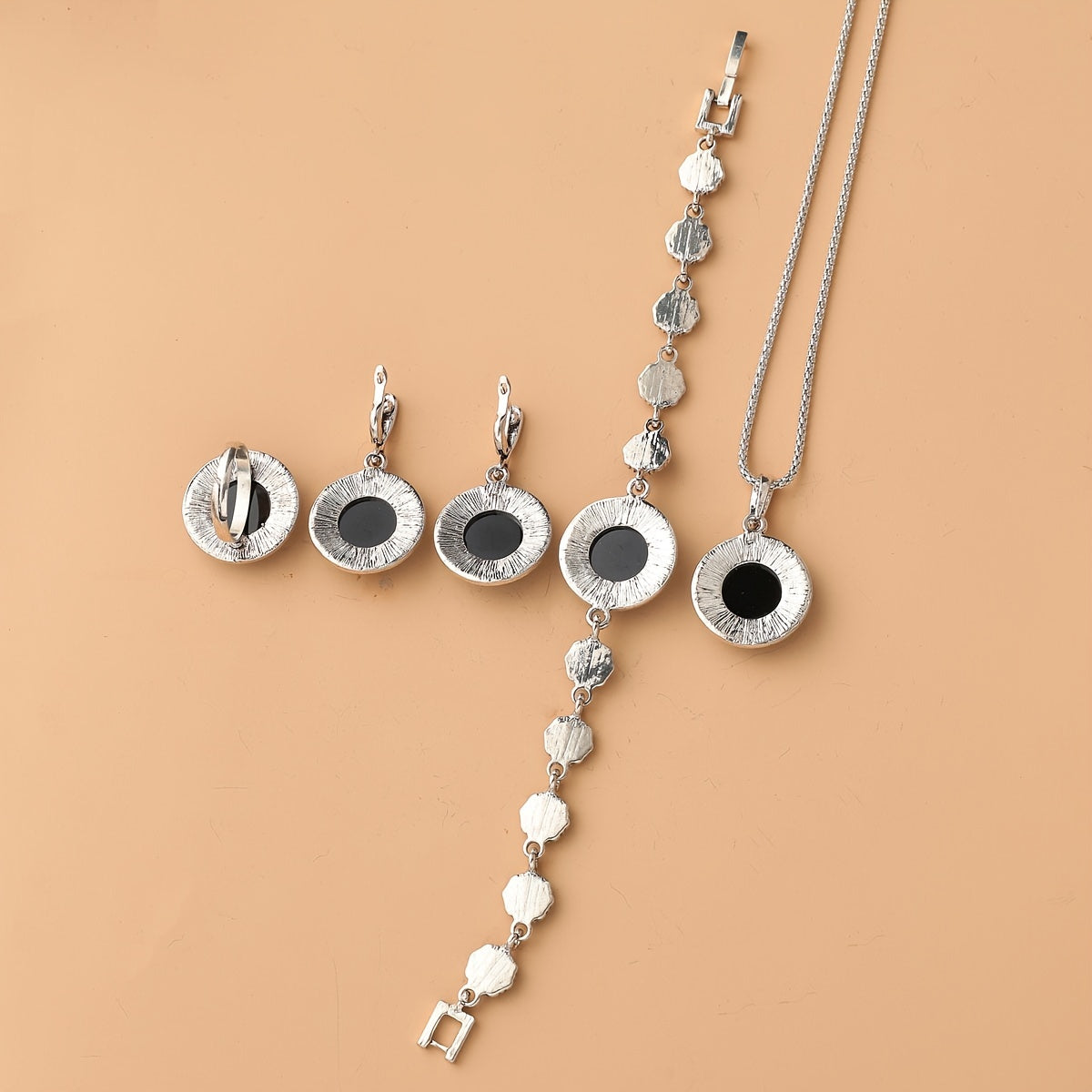 Women's Geometric Jewelry Set Necklace Ring Earrings Bracelet Imitation Gemstone