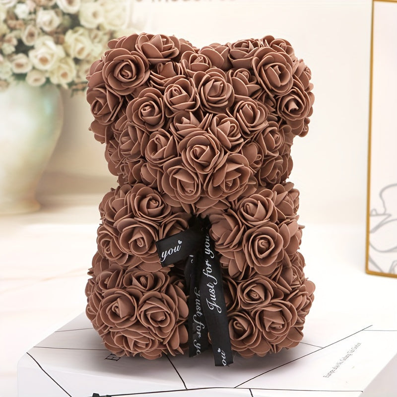 Artificial Foam Rose Bear for Valentine's Day Mother's Day Weddings and Home Decor
