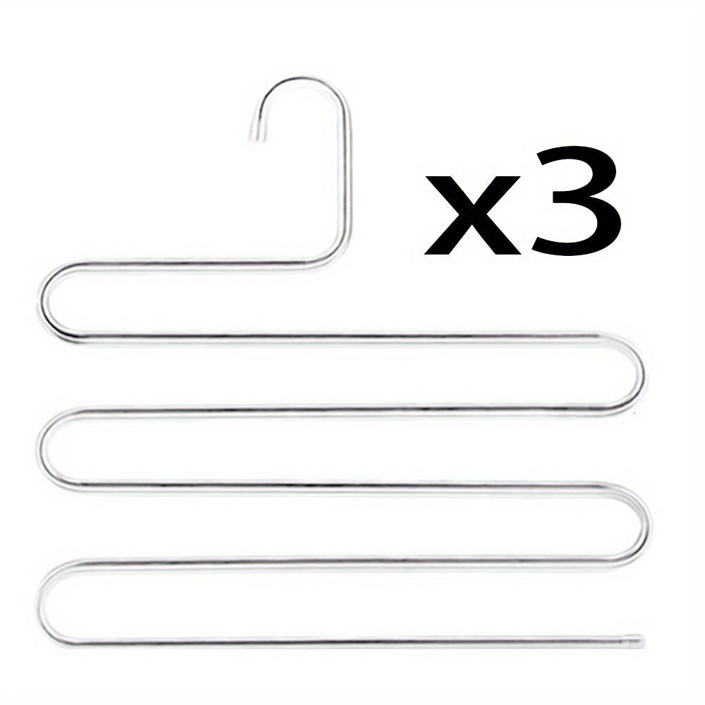 Stainless Steel Multi-Layer Pants Hanger Closet Organizer with Bag Hook