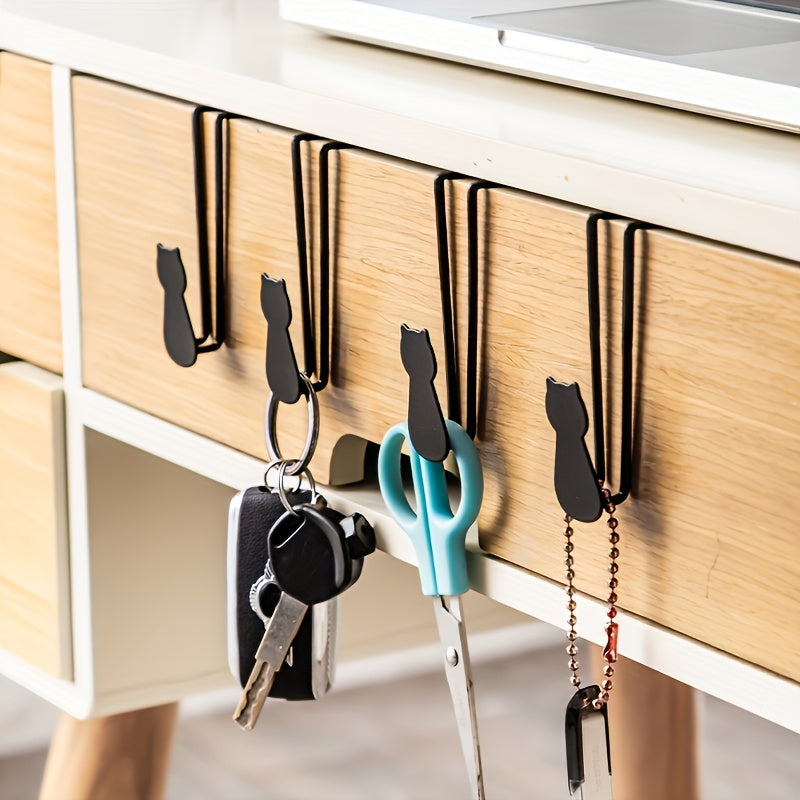 Cat-Shaped Metal Wall Hook for Coats Hats Towels Keys Home Decor