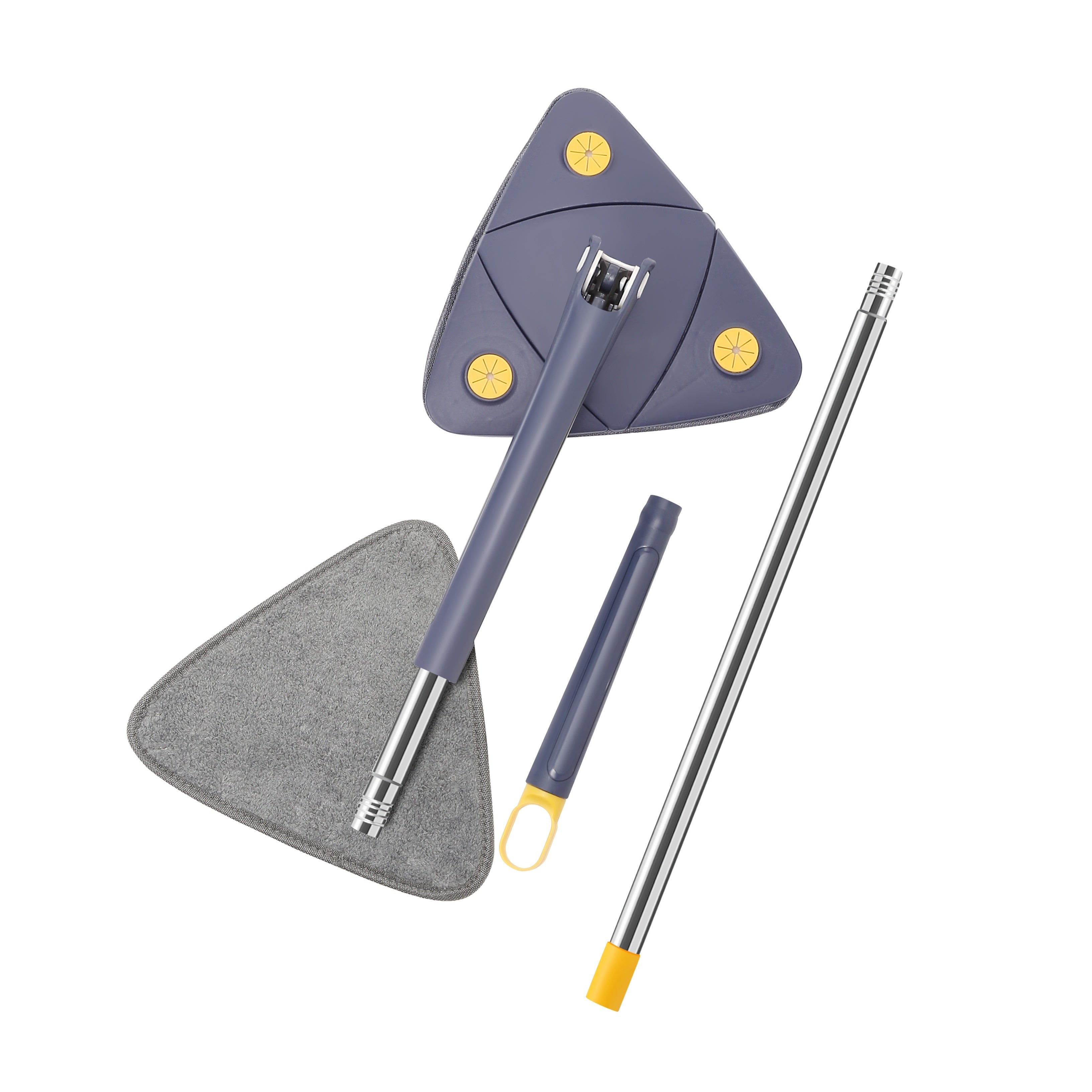 [Топ выбор] Треугольная швабра с 360° вращением, настраиваемая длина для эффективной уборки на любых поверхностях - идеально подходит для домашнего использования в спальнях, ванных комнатах, кухнях, гостиных и на полах.