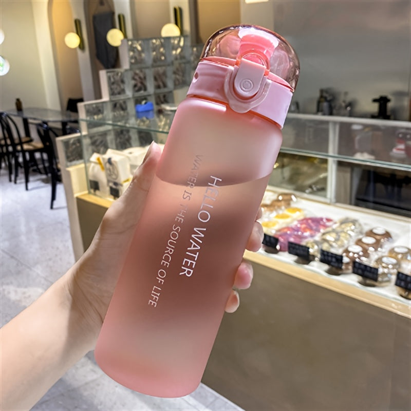 780ml BPA-Free Sports Water Bottle with Time Marker Leak-Proof Flip Lid Gradient Design for Outdoor Gym Daily Hydration in Blue and Pink