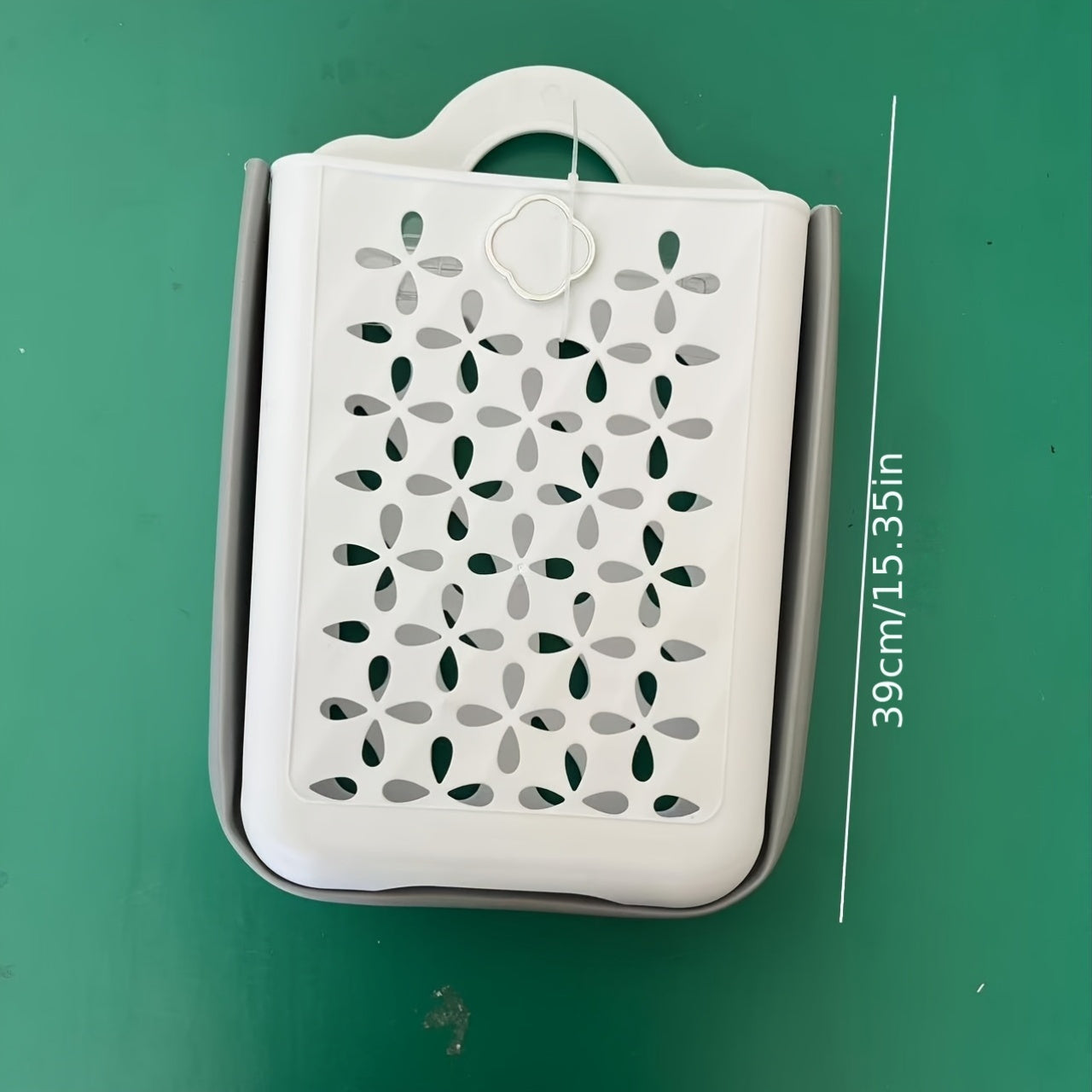 Qo'llari bilan plastik devorga o'rnatiladigan kir yuvish savati, yig'iladigan, 39x27x19cm, hammom va saqlash uchun