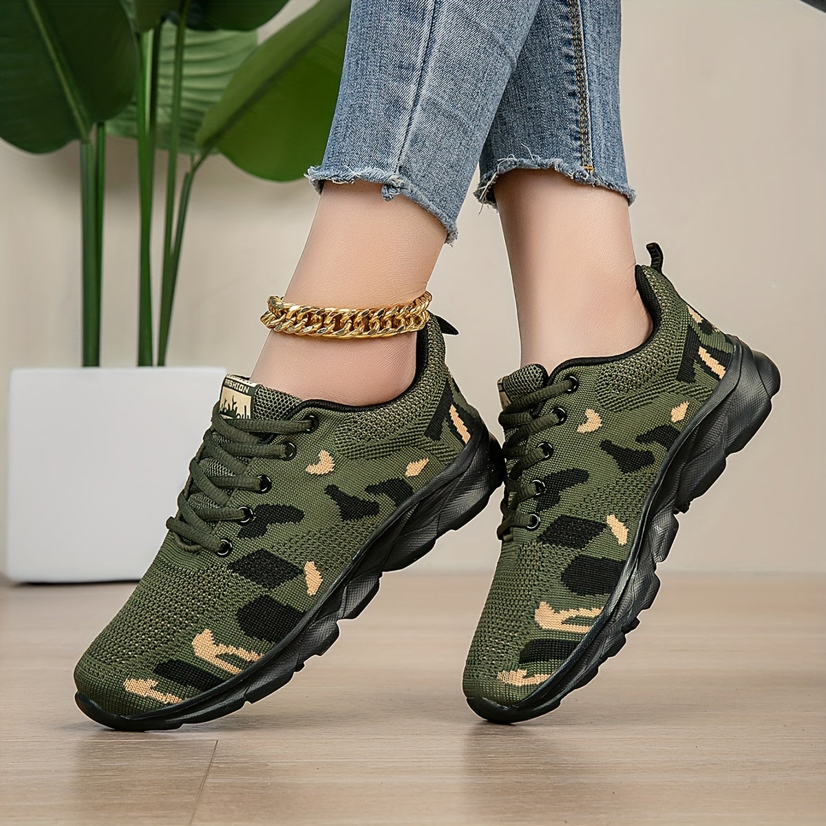 Women Camouflage Mesh Sneakers Lightweight EVA Sole Casual Running Shoes