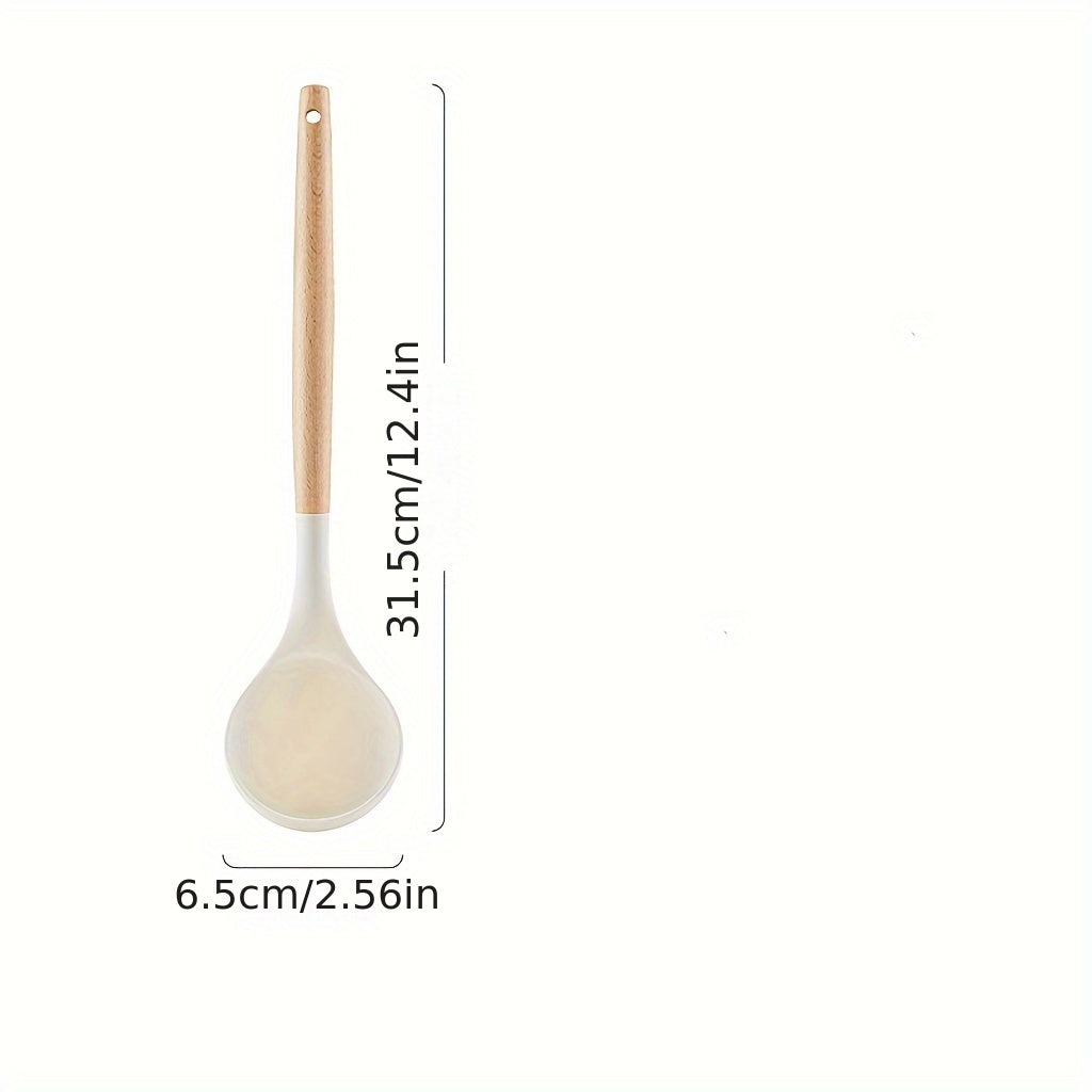 Silicone Spatula with Wooden Handle for Non-Stick Cooking and High Temperatures