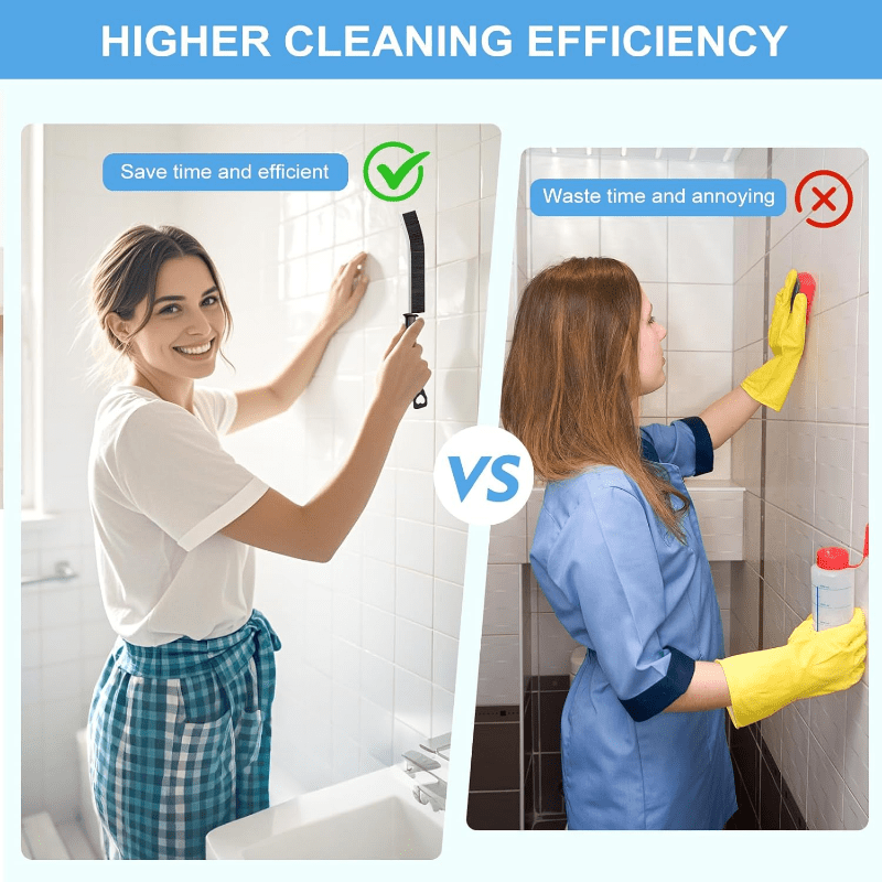 Set of 8 Multi-Purpose Gap Cleaning Brushes Hard Bristles for Grout, Kitchen, Bathroom