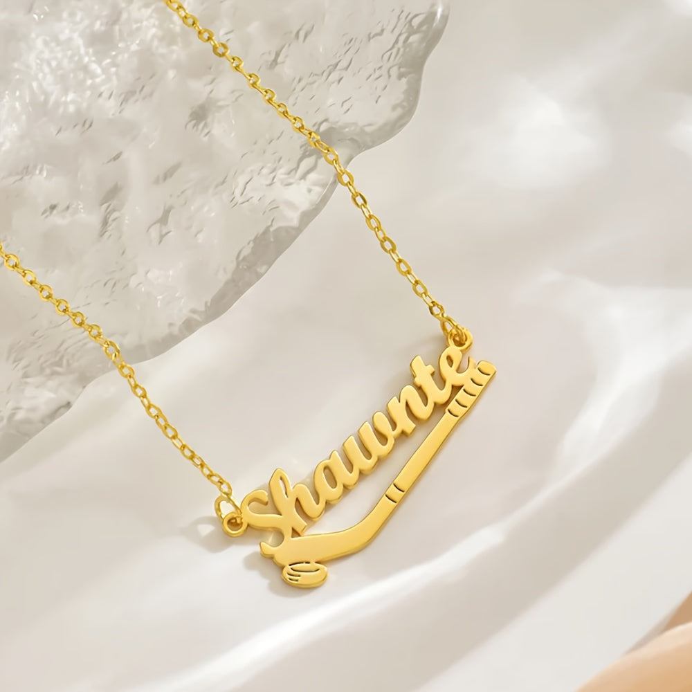 Personalized Stainless Steel Ice Hockey Necklace for Sports Enthusiasts Gift