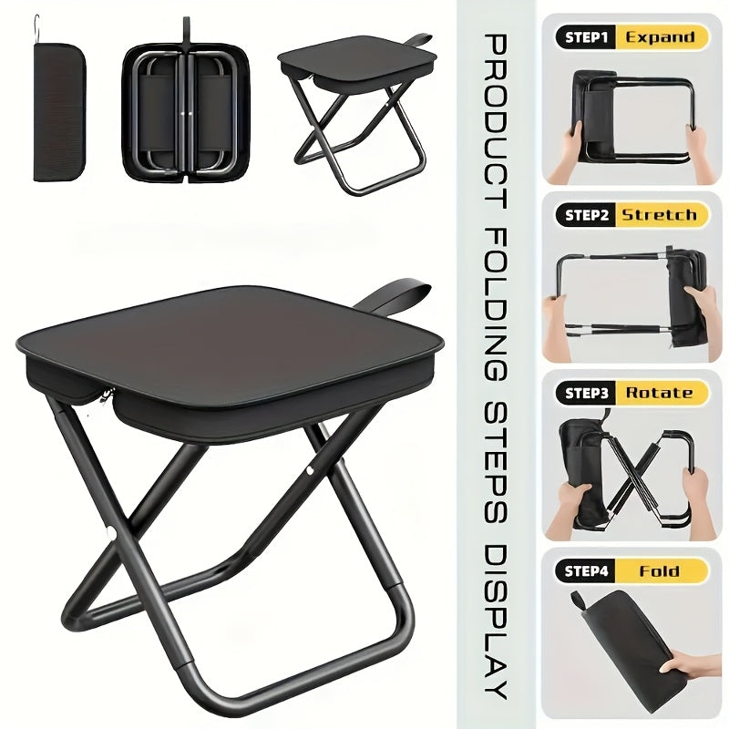 Teen Portable Folding Chair with Iron Alloy Frame for Outdoor Activities and Carry Bag