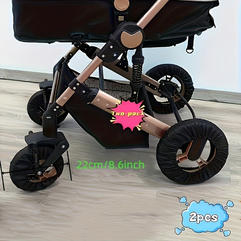 Set of 2 Kids' Stroller Wheel Covers Dustproof and Smooth Roll for Umbrella Strollers