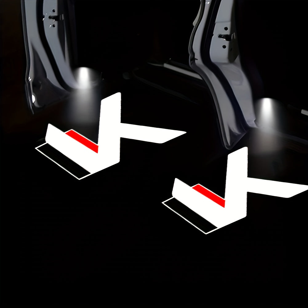 2 шт. светодиодных автомобильных приветственных огней, на батарейках, легко открывающаяся дверь, яркий логотип