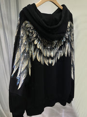 Plus Size Hooded Sweatshirt for Women with Rhinestone Embellishments Casual Spring Fall